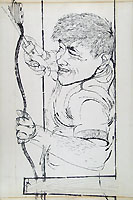 GIANCARLO ILIPRANDI, A Worker, black ink